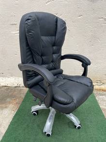 VC09B New*Kerusi Ofis Beroda with Footrest Black