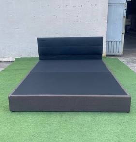 YE88C Katil King Divan Bed Frame PU Black Fabric