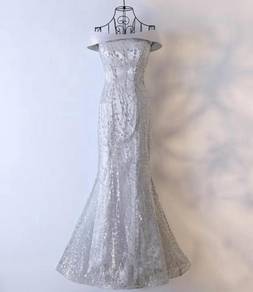Silver wedding bridal prom dress RBP0265