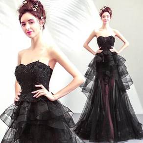 Black wedding bridal evening dress gown RBP1115