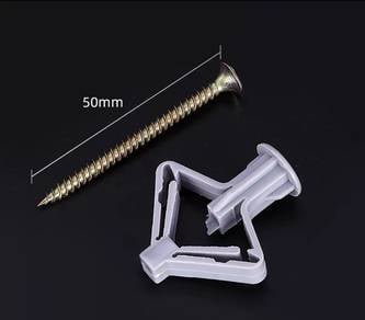 Plastic butterfly wall plug with screw