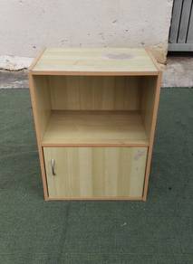 YD74C Rak Kayu 2 Tier 1 Door Wooden Rack Oak