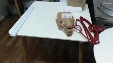 Square White Wooden Leg Cafe Table TR239