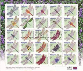 Mint Stamp Sheet Dragonfly Proferate Malaysia 2000