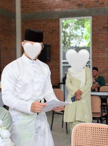 JAKEL White Baju Melayu Set - Size L