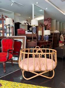 VINTAGE aesthetic RATTAN baby bassinet with COMPLE