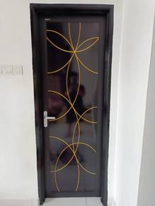 Pintu Bilik Air Aluminium Swing Door + Kunci Set