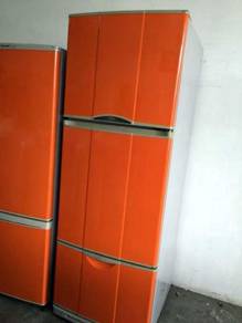 Orange 3 Pintu National Doors Fridge Refrigerator