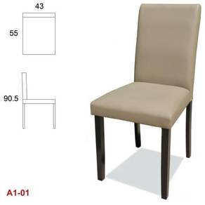 A1 Dining Chair PU Leather Solid Wood Kerusi Makan