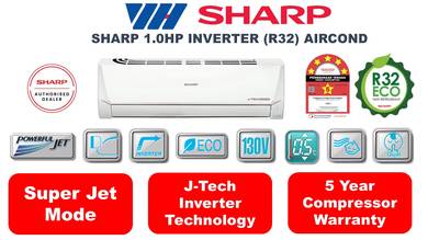 Sharp 1.5HP Inverter Air Cond (R32)