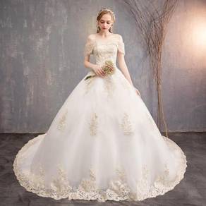 White off shoulder wedding dress gown RB1250