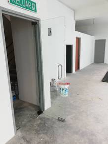 GLASS DOOR l pintu jenis kaca 12mm kalis pecah