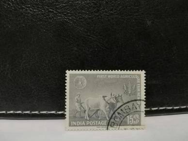 1959 India Stamp Agriculture Cows Farmer