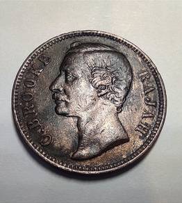 Sarawak Old Coin Charles Brooke 1 Cent Year 1890