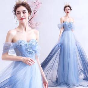 Blue ombre evening prom wedding dress gown RB2054