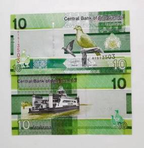 Gambia 10 dalasis 2019 p new design unc