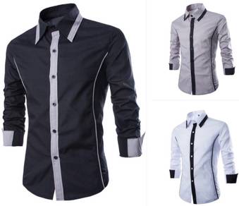 BLACK FORMAL SHiRT NEW KEMEJA HITAM FREE POSTAGE