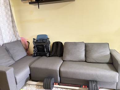 Sofa L shape in grey