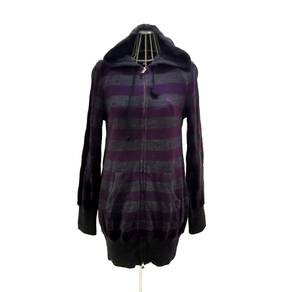 Burberry Blue Label Hoodie Knit Long Border Grey