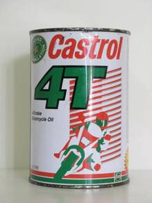 Tin Castrol 4T Motorcycle Oil Empty Can