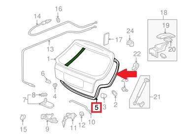 Honda Civic EK9 TypeR Trunk Lid Rubber EK4 EJ6 S03