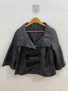 Black Sheep Leather Cropped Toggle Jacket