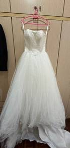 Elegant Bridal Korean Style Strapless Wedding Gown
