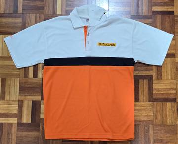 Maybank Investment Bank Orange and White Shirt