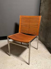 Teak Wooden Chair with Stainless Steel Frame