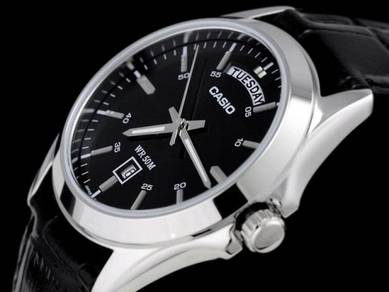 Watch - Casio Men Date MTP1370L BLACK-ORIGINAL