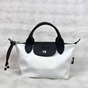 Longchamp White Mini Top Handle Bag