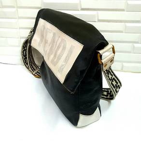 FENDI Leather Folding Messenger Bag
