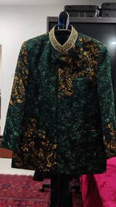 Exclusive Emerald Green & Gold Sherwani