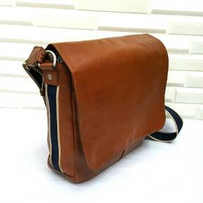 Auth COACH Heritage Web Leather Map Bag