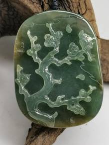 Liontin Giok Jadeite Jed Burung Magpie Keriangan