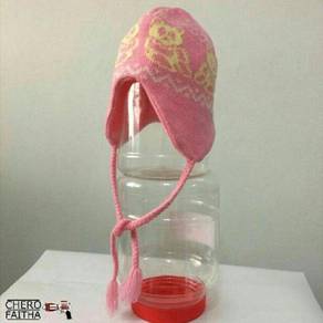 Pink infant baby [kids cap hat topi budak with ear