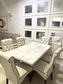 Marble Dining Set Table + 6 chair