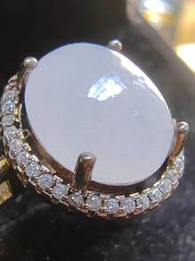 Giok Jadeite Jed Burma Ungu Lavender Ais Gred A