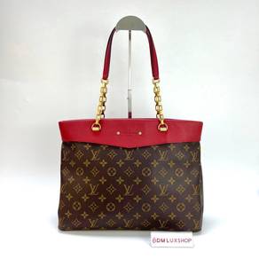 Preloved LV Red Monogram Pallas Tote GHW