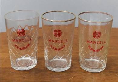 Antique Martell crown brand glass 3