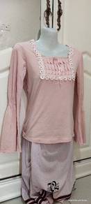 Pink shirt long sleeves girl top