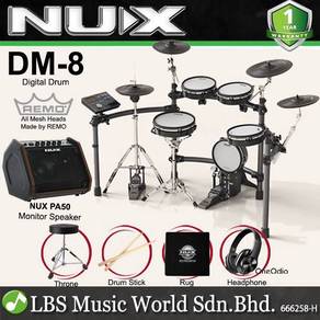 NUX DM-8 5 Piece Electronic Drum Set w/NUX PA50
