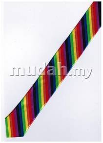 Rainbow Color Striped Formal Korean Slim Neck Tie