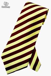 Yellow Maroon HandMade Men Formal SILK Neck Tie