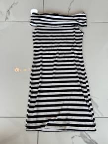 Summer Off shoulder strip dress short