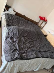 solid Rubber wood King size Bed with Mattress