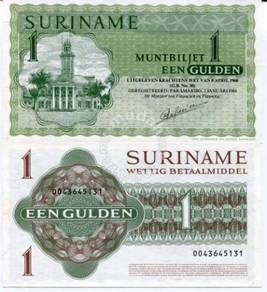 SURINAME 1 GULDEN 1984 unc