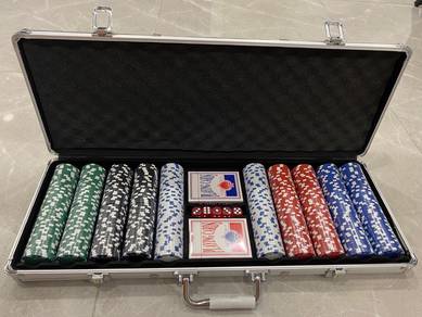 500Pcs Poker Chips Set Casino Game Dice Cards