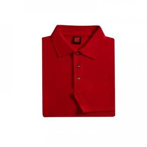 T-shirt Plain Polo Oren Sport Long Sleeve Red