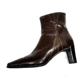 Clarks Womens Brown Leather Square Toe Chelsea Ank